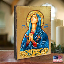 Load image into Gallery viewer, Maria Magdalena Wooden Gold Plated Religious Christian Sacred Icon - Inspirational Icon Decor - 85014