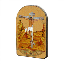 Load image into Gallery viewer, Crucifixion Cross Wooden Gold Plated Religious Christian Sacred Icon