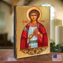 Load image into Gallery viewer, Saint Stephen Wooden Gold Plated Religious Christian Sacred Icon - Inspirational Icon Decor - 85056