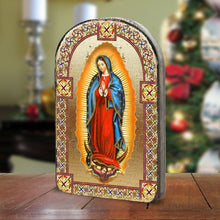 Load image into Gallery viewer, Lady of Guadalupe Wooden Gold Plated Religious Christian Sacred Icon