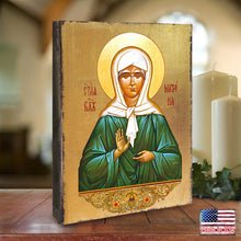 Load image into Gallery viewer, Matrona Wooden Gold Plated Religious Christian Sacred Icon - Inspirational Icon Decor - 85048