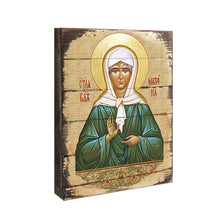 Load image into Gallery viewer, Matrona Wooden Gold Plated Religious Christian Sacred Icon - Inspirational Icon Decor - 85048