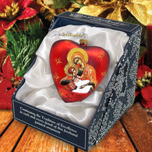 Load image into Gallery viewer, Mary and Jesus Heart Glass Ornament by G. DeBrekht - Nativity Holiday Decor - 73231