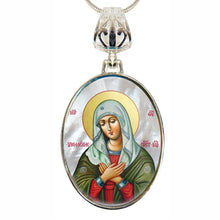 Load image into Gallery viewer, Mother of God Tenderness Silver Plated Mother of Pearl Necklace Jewelry