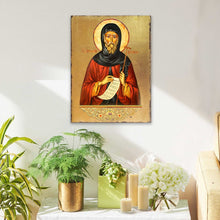 Load image into Gallery viewer, Saint Antoni Wooden Gold Plated Religious Christian Sacred Icon - Inspirational Icon Decor - 85062