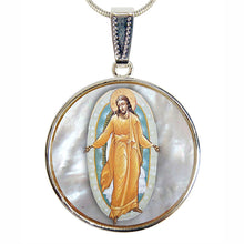 Load image into Gallery viewer, Chrysostom Silver Plated Mother of Pearl Silver Necklace