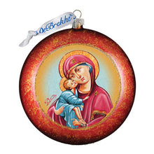 Load image into Gallery viewer, Theotokos and Christ Child Glass Ornament by G. DeBrekht