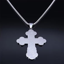 Load image into Gallery viewer, Eastern Orthodox Church Cross Pendant Necklace Stainless Steel Religious Prayer Russian Necklace Men's and Women's Gifts