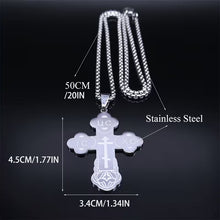 Load image into Gallery viewer, Eastern Orthodox Church Cross Pendant Necklace Stainless Steel Religious Prayer Russian Necklace Men's and Women's Gifts