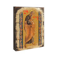 Load image into Gallery viewer, Saint Peter Wooden Gold Plated Religious Christian Sacred Icon - Inspirational Icon Decor - 85042