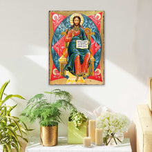 Load image into Gallery viewer, Jesus Wooden Gold Plated Religious Orthodox Sacred Icon - Inspirational Icon Decor - 85047