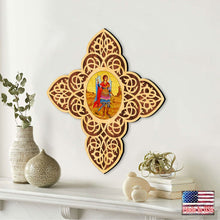 Load image into Gallery viewer, St. Michael the Archangel Filigree Wooden Cross by Museum Icons