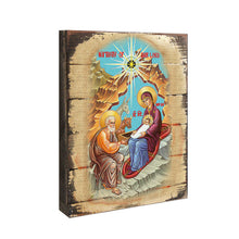 Load image into Gallery viewer, Orthodox Nativity Wooden Gold Plated Religious Orthodox Sacred Icon - Inspirational Icon Decor - 85052