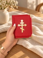 Load image into Gallery viewer, Christ the Teacher and Virgin of Kazan - Display Icon Diptych in Leatherette Like Case For Wedding Travel Home Icon Corner Altar - 5 1/4 Inch Tall - Gold and Silver Foiled icons