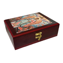 Load image into Gallery viewer, Guardian Angel Vita Icon - Gold Foil Icon Framed in WALL Hanging Or TABLE Box - Prayer Ropes, Beads, Jewelry Prayer Cards Anything Sacred - Catholic Icon 7 1/2 Inch