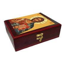Load image into Gallery viewer, Christ The Teacher GOLD FOIL Icon Framed in WALL Hanging Or TABLE Box - Prayer Ropes, Beads, Jewelry Prayer Cards Anything Sacred - Catholic Orthodox icon Icon 7 1/2 Inch