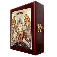 Load image into Gallery viewer, Resurrection Christ' S Descent Into Hell Byzantine Greek Icon TABLE Box - For Prayer Ropes, Beads, Jewelry Prayer Cards Anything Sacred - Catholic Orthodox icon Icon 7 1/2 Inch