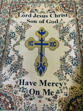 Load image into Gallery viewer, Jesus Prayer Bible Cover Pouch with Matching Bookmark – Set of 2, Three-Bar Cross, ICXC Dove, “Lord Jesus Christ, Son of God, Have Mercy on Me”