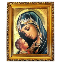 Load image into Gallery viewer, Madonna and Child - In Wooden Gold Frame - Icon is Gold Foil