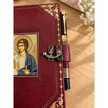 Load image into Gallery viewer, Guardian Angel Prayer Journal with Pen Christian Religious Gift Gratitude Notebook– PU Leather - 8 7/8"x5 8/8"