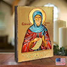 Load image into Gallery viewer, Saint Anthony Wooden Gold Plated Religious Christian Sacred Icon - Inspirational Icon Decor - 85057
