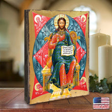 Load image into Gallery viewer, Jesus Wooden Gold Plated Religious Orthodox Sacred Icon - Inspirational Icon Decor - 85047