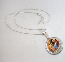 Load image into Gallery viewer, Orthodox Nativity Silver Plated Mother of Pearl Necklace Jewelry