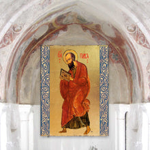 Load image into Gallery viewer, Saint Paul Wooden Gold Plated Religious Christian Sacred Icon - Inspirational Icon Decor - 85035