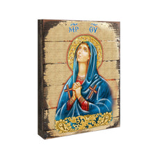 Load image into Gallery viewer, Maria Magdalena Wooden Gold Plated Religious Christian Sacred Icon - Inspirational Icon Decor - 85014