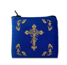 Load image into Gallery viewer, Small Three Bar Barred Sterling Silver 925 Orthodox Cross Pendant 1" Including Bail - Perfect Size as Baptismal Cross - Comes with Tapestry Pouch