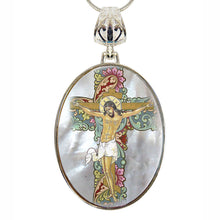 Load image into Gallery viewer, Jesus Cross Silver-Plated Mother of Pearl Necklace Jewelry