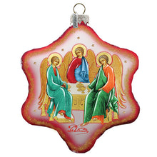 Load image into Gallery viewer, Trinity Snowflake Glass Ornament by G. DeBrekht - Nativity Holiday Decor - 754-031