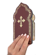 Load image into Gallery viewer, Church Dome Shape Diptych - Virgin of Vladimir and Christ The Teacher Gold Foil