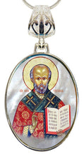 Load image into Gallery viewer, Saint Nicholas Silver Plated Mother of Pearl Necklace
