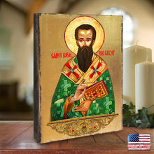 Load image into Gallery viewer, Saint Basil Wooden Gold Plated Religious Christian Sacred Icon - Inspirational Icon Decor - 85053