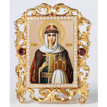 Load image into Gallery viewer, Orthodox Icon Saint Olga Jeweled Frame