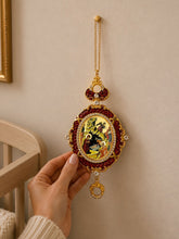 Load image into Gallery viewer, Nativity Icon Ornament - For Room Christmas Tree Car Wall Decoration With Crown and Chain for Hanging - Greek Gold Foil Icon - Gift Boxed