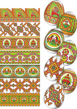 Load image into Gallery viewer, 7 Geometric Style Ukrainian Easter Egg Decorating Wraps