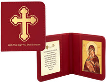 Load image into Gallery viewer, Virgin of Vladimir - Travel Prayer Book - Traveling Faith: Virgin Mary Icon with Prayer in Leatherette Wallet Case