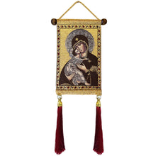 Load image into Gallery viewer, Virgin of Vladimir & Christ Tapestry Icon Set