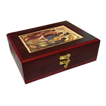 Load image into Gallery viewer, Silkscreen on Cotton Canvas - Gold Gilded Byzantine Greek Icon in Wall Hanging Sacred Framed Icon Box Byzantine Greek Icon 7 1/2 Inch