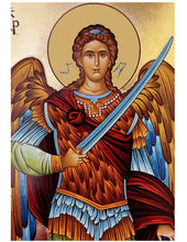 Load image into Gallery viewer, Traveling Icon Diptych - Book- Saint Archangel Michael & Christ The Teacher