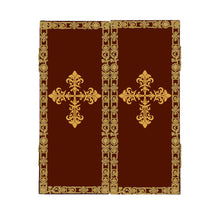 Load image into Gallery viewer, Madonna and Child in Blue Triptych With Archangels Michael and Gabriel - Gold Foil