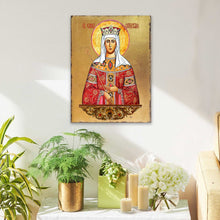 Load image into Gallery viewer, Saint Elena Wooden Gold Plated Religious Orthodox Sacred Icon - Inspirational Icon Decor - 85061
