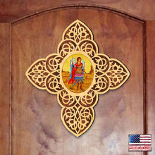 Load image into Gallery viewer, St. Michael the Archangel Filigree Wooden Cross by Museum Icons

