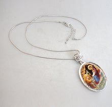 Load image into Gallery viewer, Orthodox Nativity Silver Plated Mother of Pearl Necklace Jewelry
