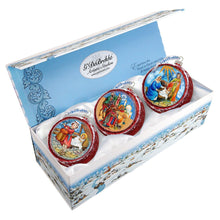 Load image into Gallery viewer, Nativity Story Glass Ornament Set of 3 by G. DeBrekht - Nativity Holiday Decor
