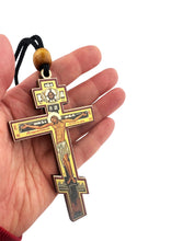 Load image into Gallery viewer, Three Bar Cross Small Decoupage, For Car Room,  Prayer Save Us on The Back
