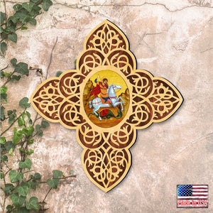 St. George Filigree Wooden Cross by Museum Icons