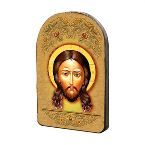 The Holy Face Wooden Gold Plated Religious Christian Sacred Icon